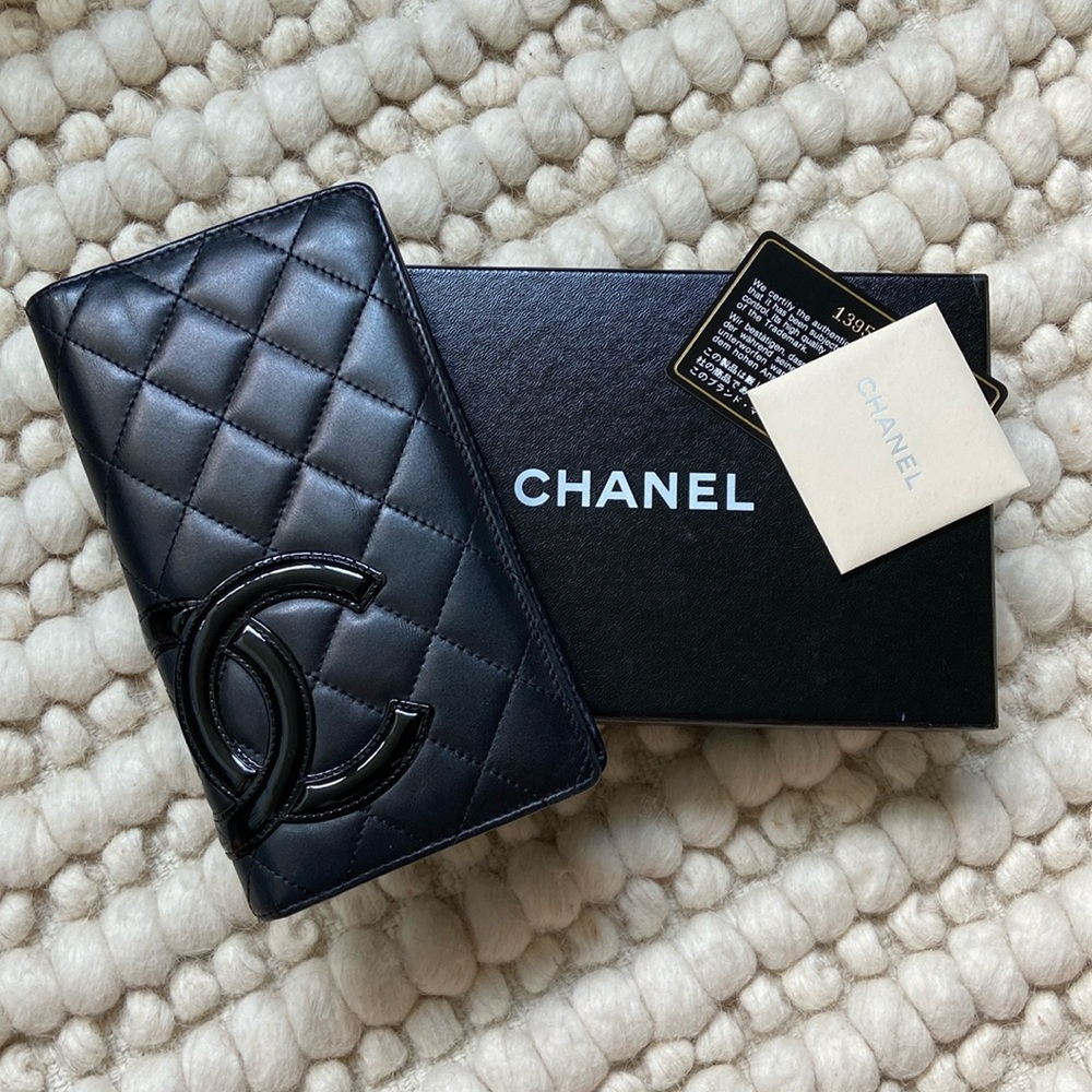 Chanel Cambon Bifold w/ Patent Black CC
